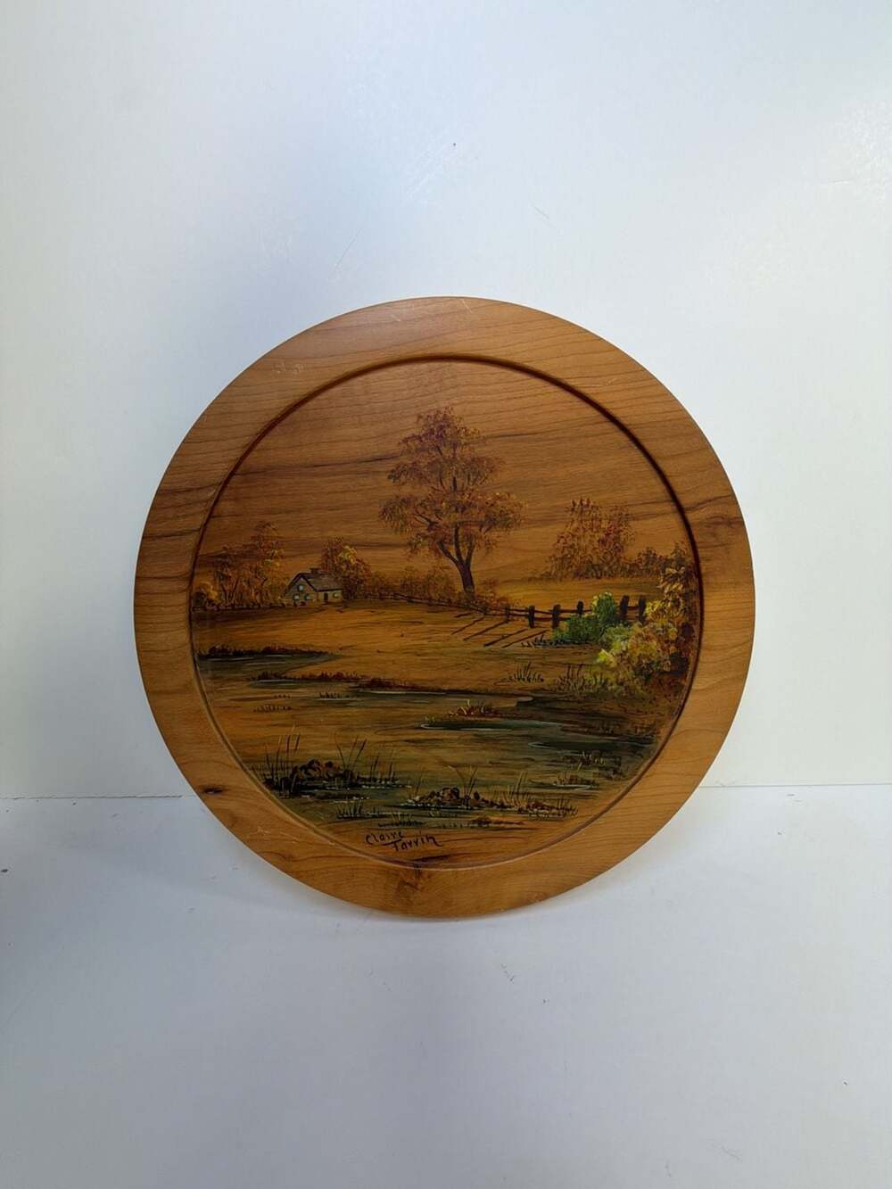 Vintage The House of Myrtlewood Hand Painted Myrtle Wood Wall Plaque 10 Inch